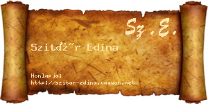 Szitár Edina névjegykártya