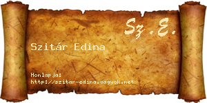 Szitár Edina névjegykártya